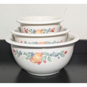 Vintage Corelle Abundance Nesting Mixing Bowls Set of Three 1 QT,‎ 2 QT, and 3QT